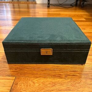 Green Jewelry Box with Gold Clasp